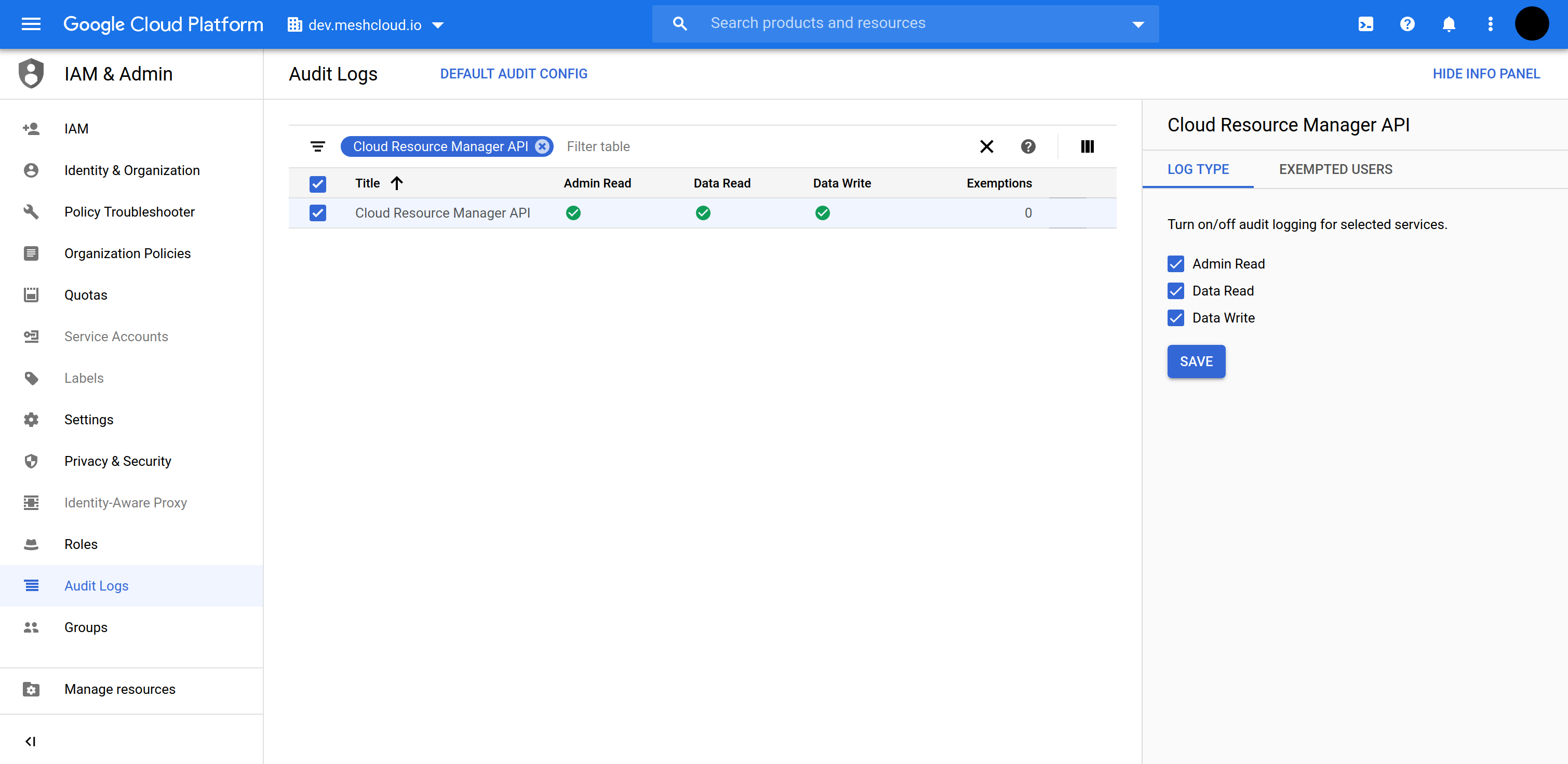 GCP Audit Logs