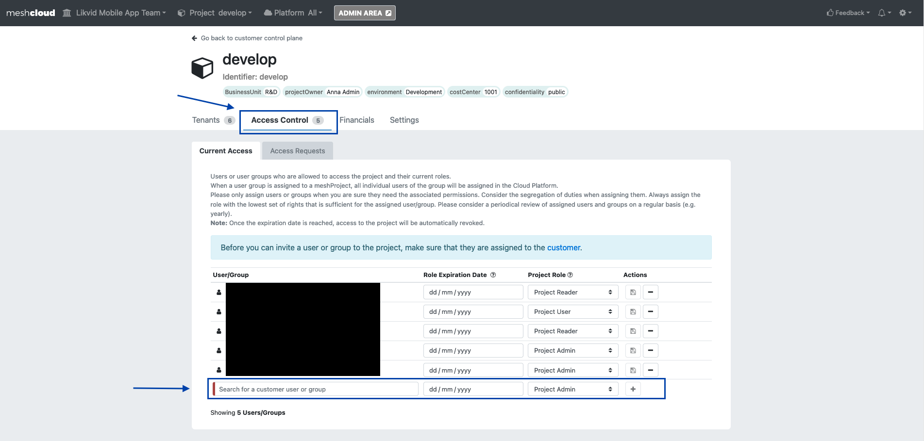 Click the Access Requests tab