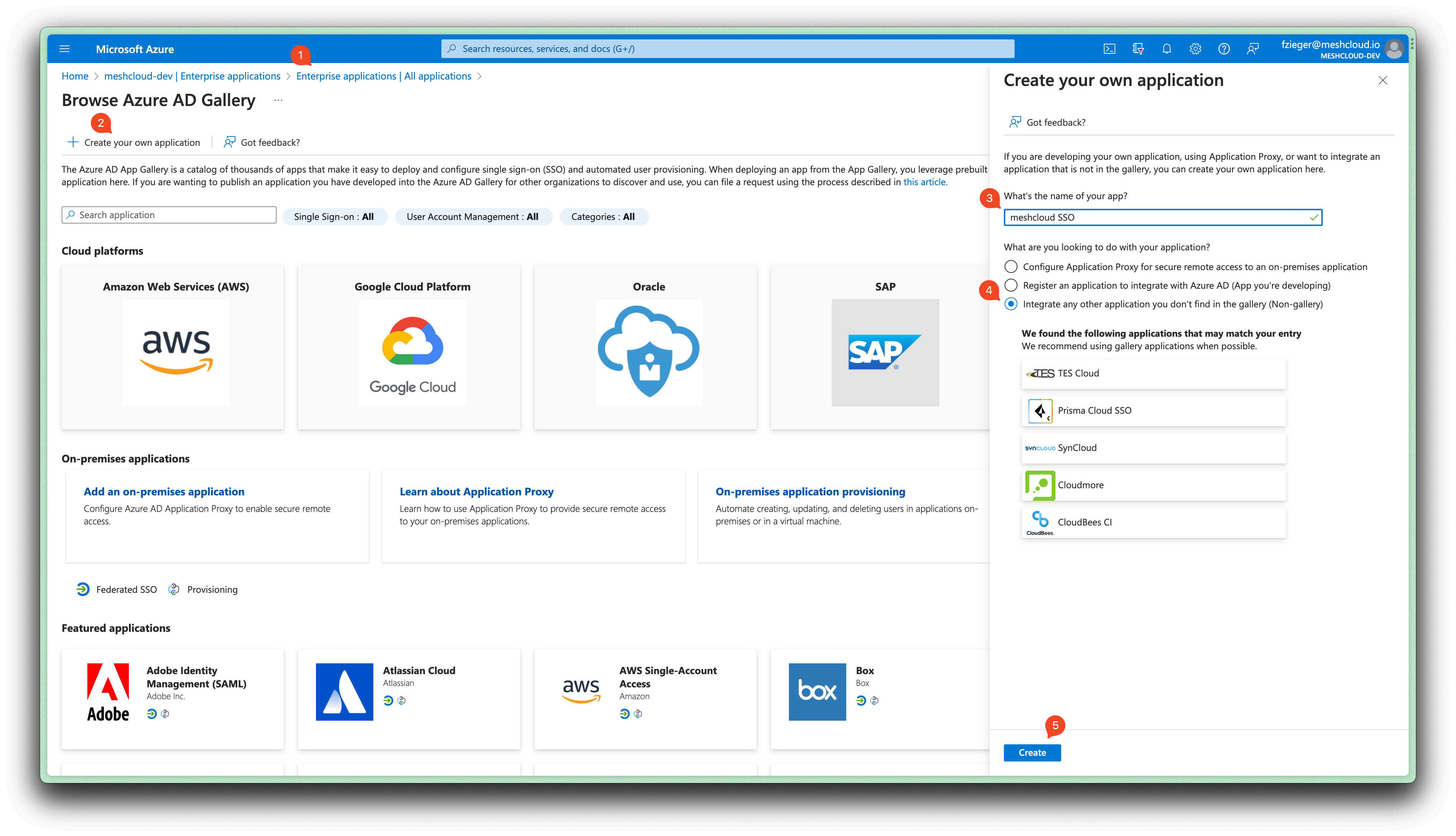 Register non-gallery Enterprise Application