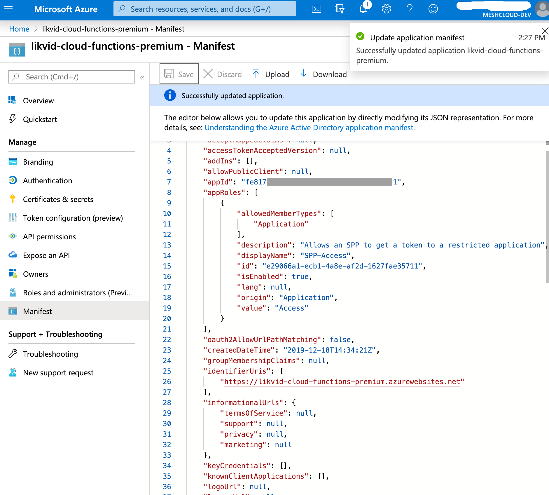 App Role Manifest