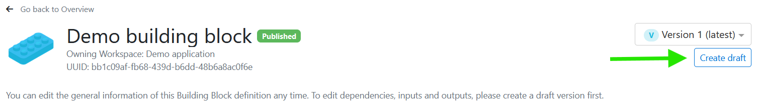 Create building block draft